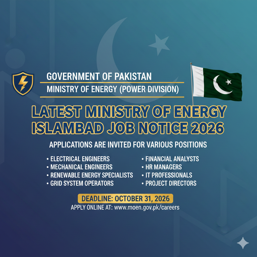 Latest Ministry Of Energy Islamabad Job Notice 2026 – Apply Now for Government Careers big news
